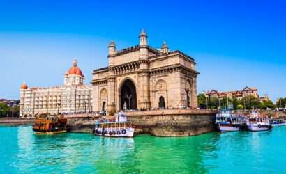 The majestic Gateway of India, a monumental arch overlooking the Arabian Sea in Mumbai, representing the city's rich history and architectural splendor."