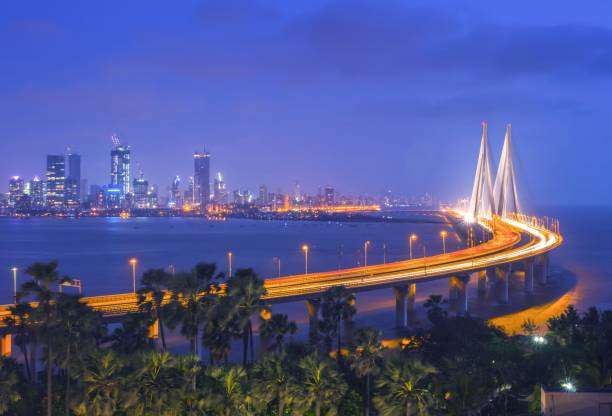 Bandra Worli Sea Link - Magnificent cable-stayed bridge spanning the Arabian Sea, connecting Bandra and Worli in Mumbai, showcasing stunning architectural design and scenic coastal views."