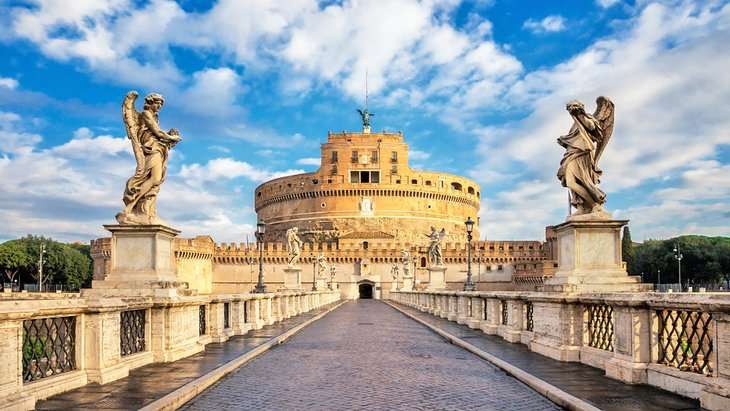 "Sant'Angelo in Rome: Majestic fortress-turned-castle showcasing ancient Roman architecture and historical significance."