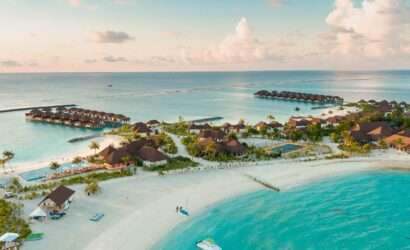 "Beautiful view of crystal-clear waters and white sandy beaches in Maldives"