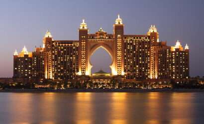 "Exterior view of the West Tower of Atlantis, The Palm in Dubai, showcasing its stunning architecture and iconic presence."