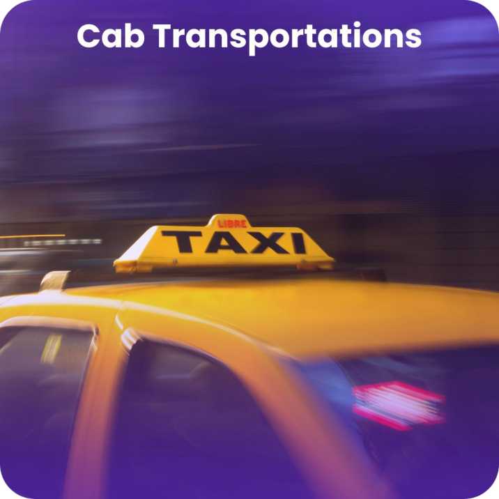 Taxi showing the availably of transportations of airport and specific places while traveling