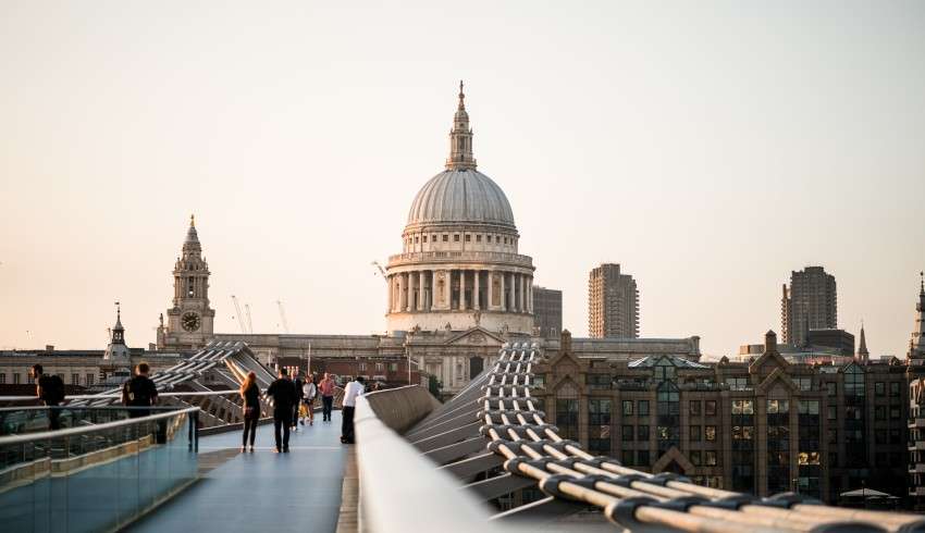 "St. Paul's Cathedral in London viewed from the outside"